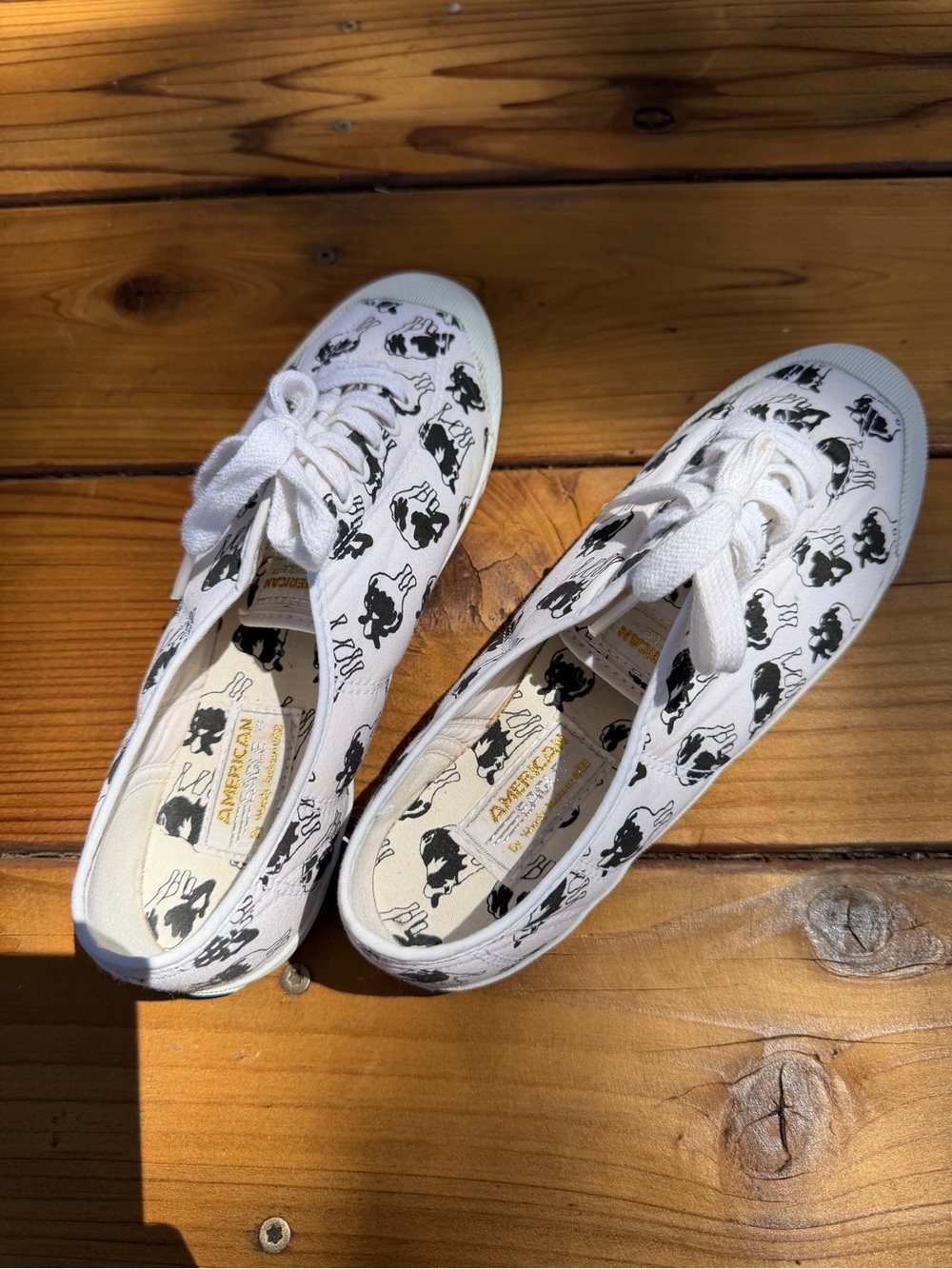 VTG 1988 American Eagle x Woody Jackson Mookie Cow Print Sneakers